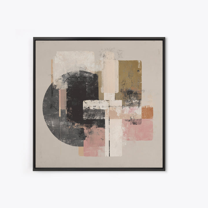 Two Overlapping Organic Shapes Framed Canvas Print, Minimalist Art, Modern Decor, Living Room Decor, Abstract Art, Minimal, MIN-1x1-67