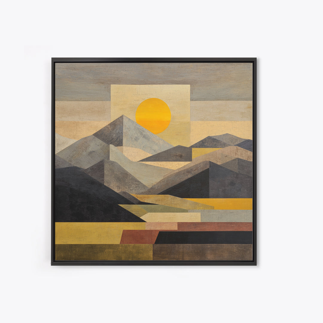Thin Line Mountain Framed Canvas Print, Minimalist Art, Fine Art Print, Living Room Decor, Fine Art, Minimal, Wall Decor, MIN-1x1-74