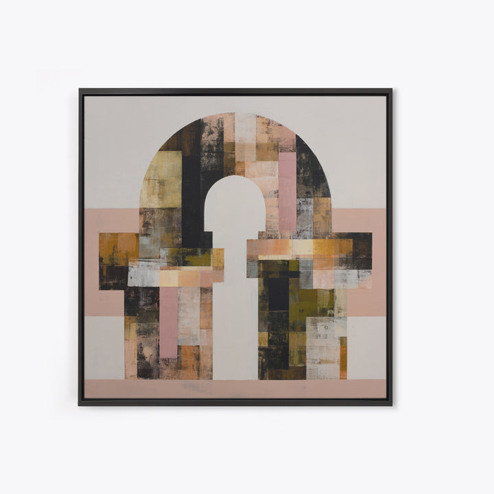 Monochrome Arch and Shadow Composition Framed Canvas Print, Minimalist Art, Art Print, Living Room Decor, Fine Art, Minimal, MIN-1x1-8