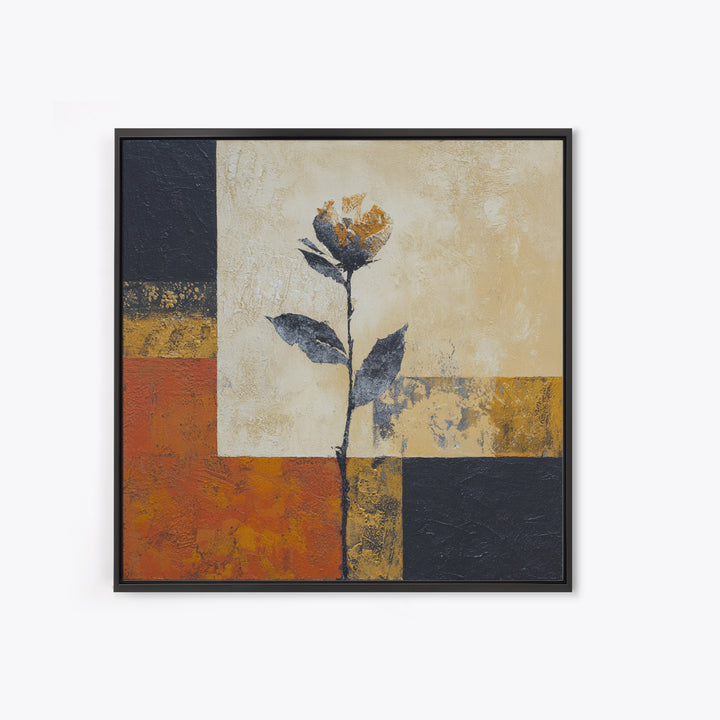 Single Flower Stem Framed Canvas Print, Minimalist Art, Modern Wall Art, Living Room Decor, Fine Art, Minimal, MIN-1x1-84
