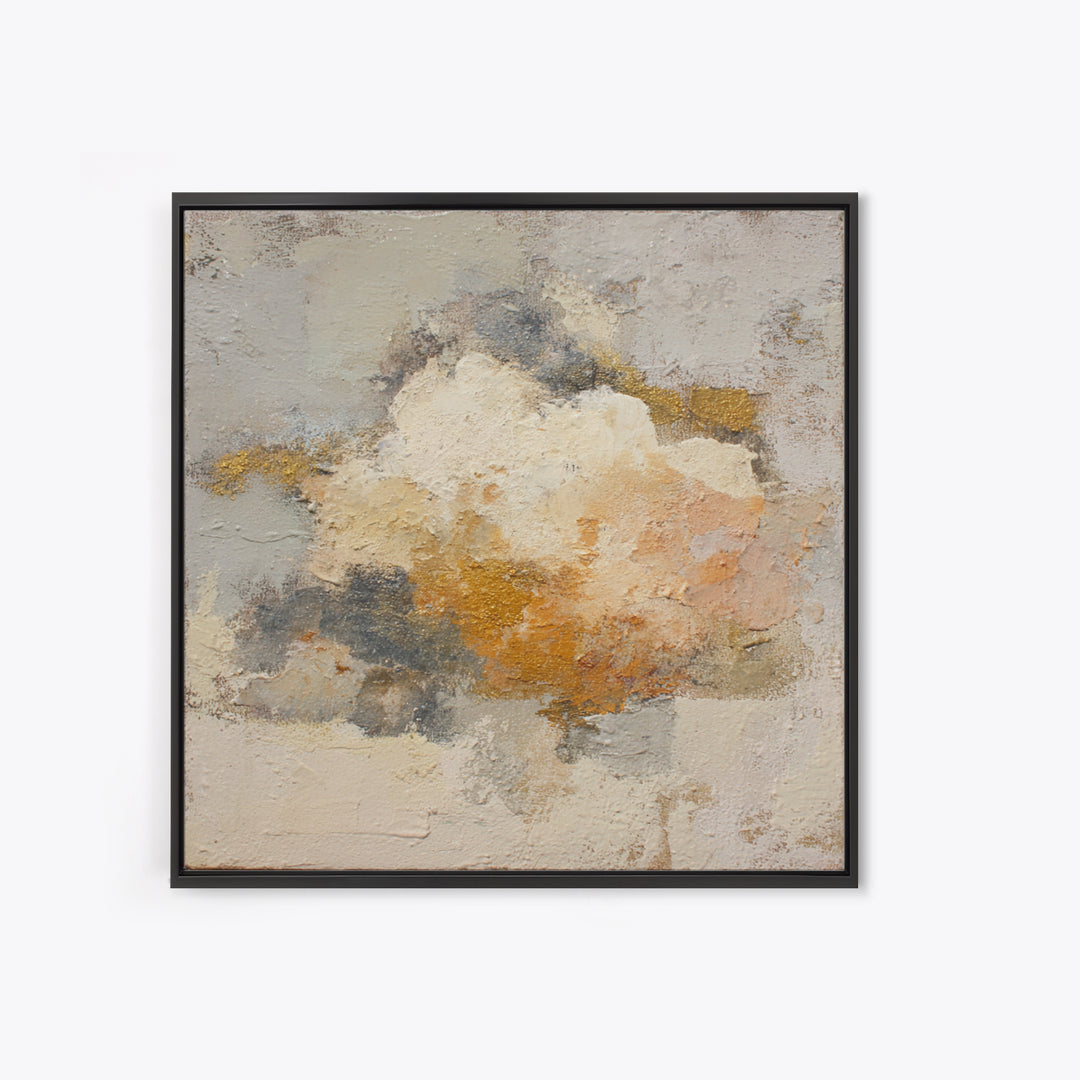 Small Cloud Study Framed Canvas Print, Minimalist Art, Wall Art, Living Room Decor, Oil Painting, Minimal, Large Wall Art, MIN-1x1-93