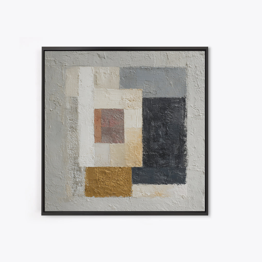 Calm Rectangle Composition Framed Canvas Print, Minimalist Art, Digital Prints, Living Room Decor, Fine Art, Minimal, MIN-1x1-96