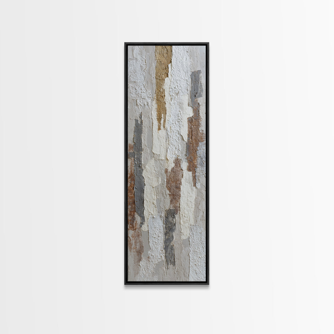 White on White Plaster Texture Study Canvas Print, Minimalist Art, Abstract Painting, Living Room Decor, Fine Art, Minimal, MIN-1x3-100