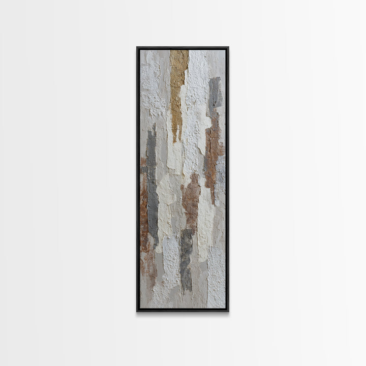 White on White Plaster Texture Study Canvas Print, Minimalist Art, Abstract Painting, Living Room Decor, Fine Art, Minimal, MIN-1x3-100