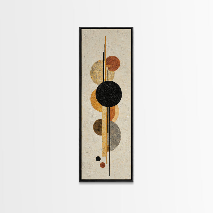 Single Black Circle on Warm Ivory Ground Canvas Print, Minimalist Art, Minimalist Decor, Living Room Decor, Fine Art, Minimal, MIN-1x3-13
