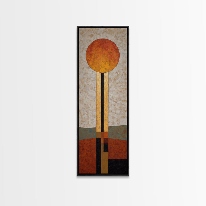 Simple Geometric Sun Framed Canvas Print, Minimalist Art, Printable Wall Art, Living Room Decor, Abstract Art, Minimal, MIN-1x3-3