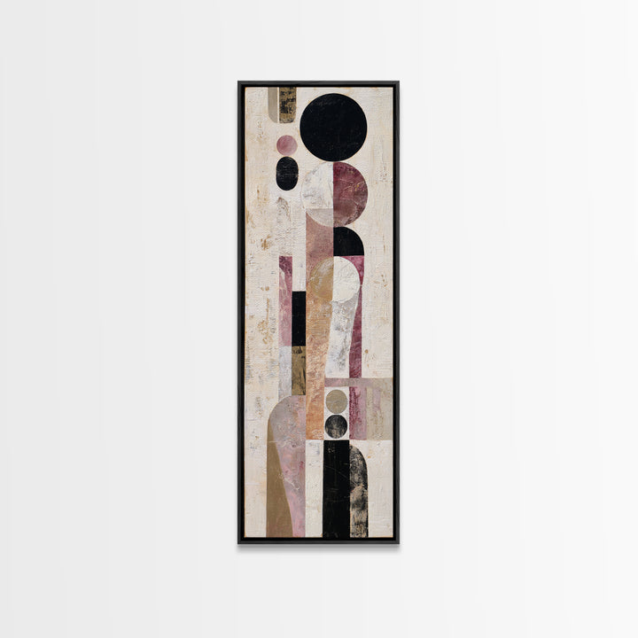 Single Black Circle on Warm Ivory Ground Canvas Print, Minimalist Art, Minimalist Decor, Living Room Decor, Fine Art, Minimal, MIN-1x3-37