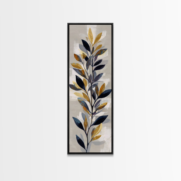Minimal Branch Silhouette Canvas Print, Minimalist Art, Black Art, Living Room Decor, Oil Painting, Minimal, MIN-1x3-39