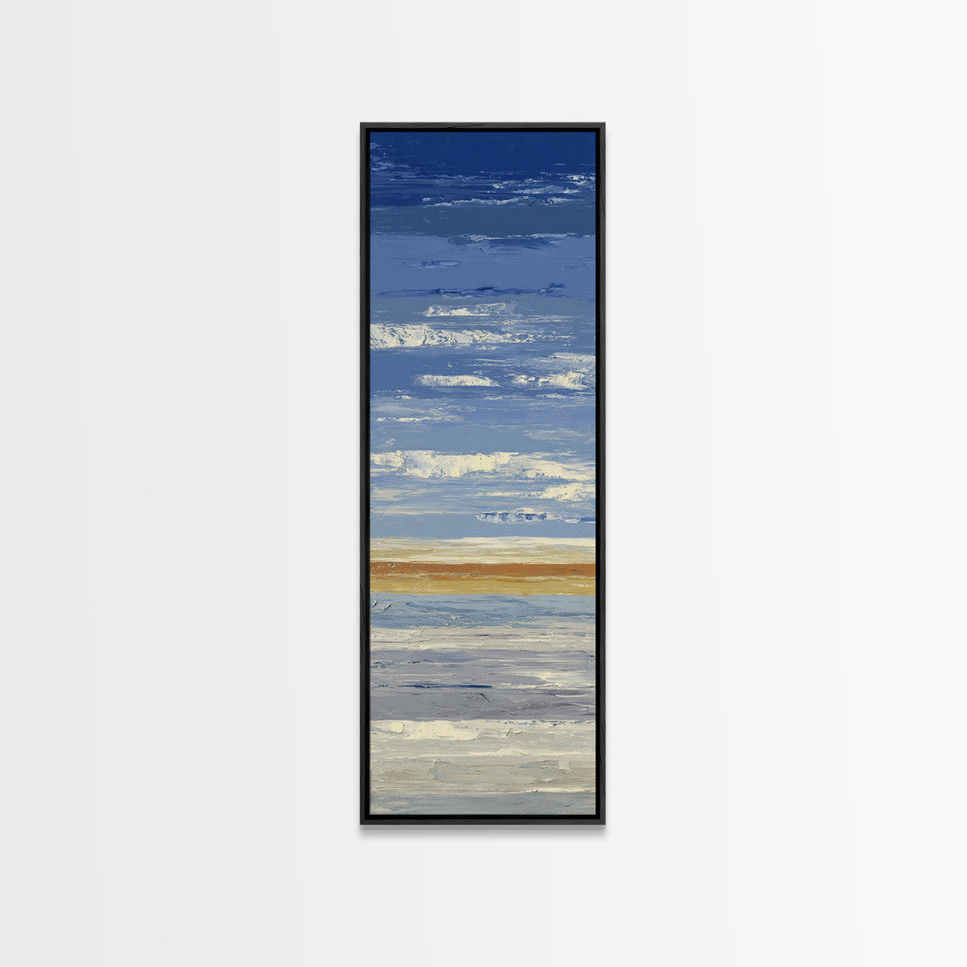 Simple Blue Horizon Canvas Print, Minimalist Art, Neutral Decor, Living Room Decor, Oil Painting, Minimal, Home Decor, MIN-1x3-42