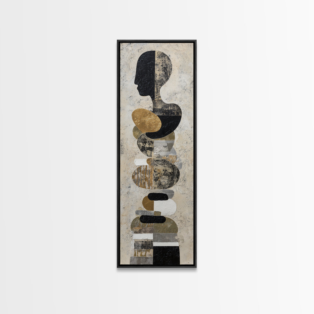 Single Gold Line Curve on Charcoal Canvas Print, Minimalist Art, Fine Art Print, Living Room Decor, Abstract Art, Minimal, MIN-1x3-5