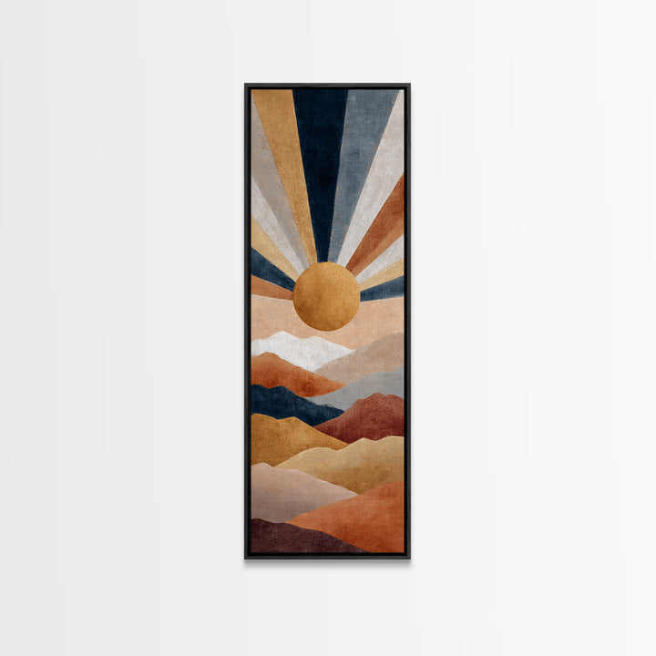 Simple Geometric Sun Canvas Print, Minimalist Art, Modern Wall Art, Living Room Decor, Fine Art, Minimal, Textured Painting, MIN-1x3-51
