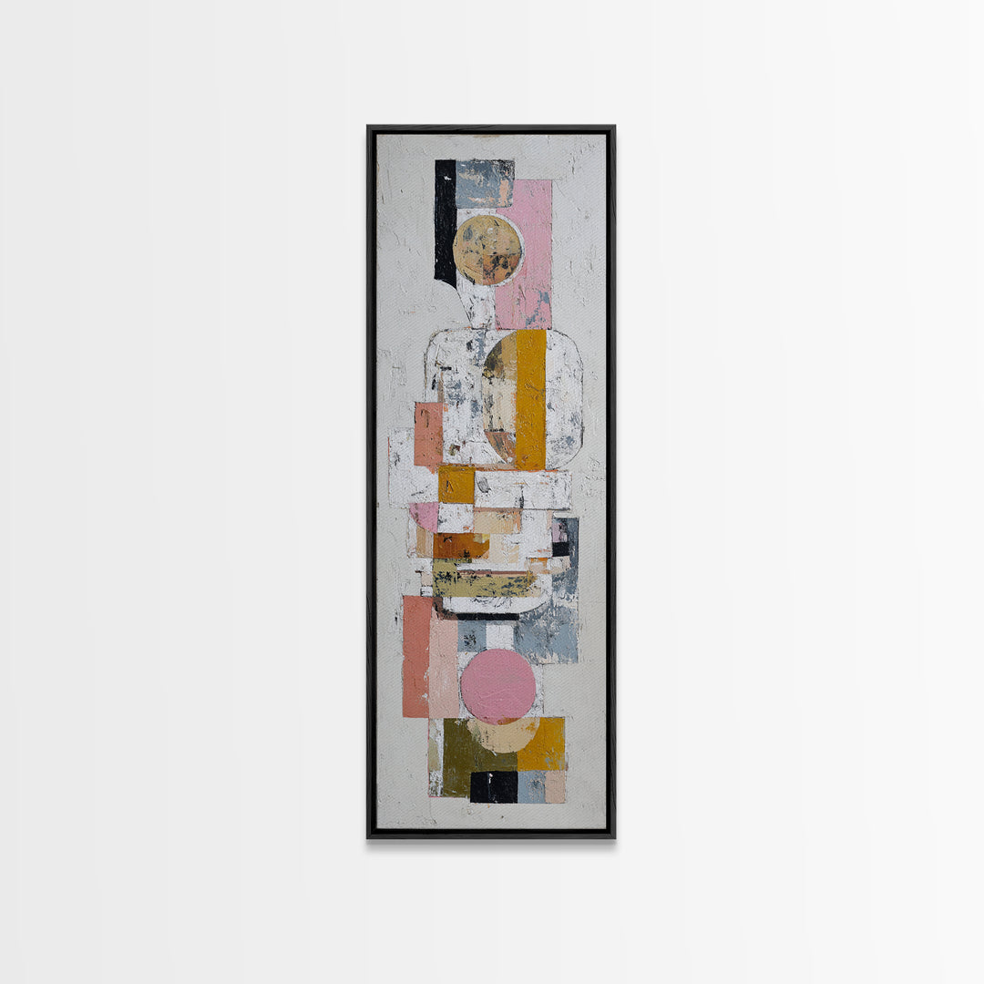 White on White Plaster Texture Study Framed Canvas Print, Minimalist Art, Printables, Living Room Decor, Fine Art, Minimal, MIN-1x3-52