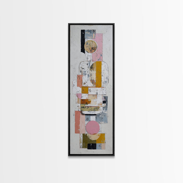 White on White Plaster Texture Study Framed Canvas Print, Minimalist Art, Printables, Living Room Decor, Fine Art, Minimal, MIN-1x3-52