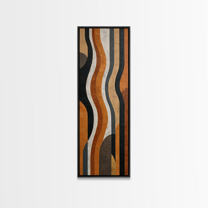 Single Gold Line Curve on Charcoal Framed Canvas Print, Minimalist Art, Living Room Decor, Abstract Art, Minimal, MIN-1x3-53