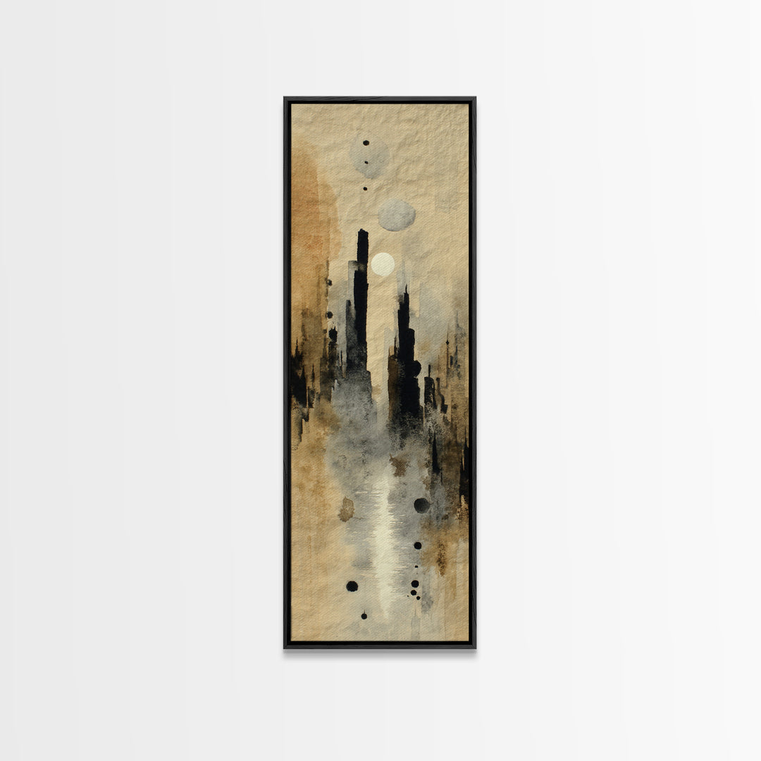 Simple Blue Horizon Framed Canvas Print, Minimalist Art, Luxury Decor, Living Room Decor, Fine Art, Minimal, Art Prints, MIN-1x3-66
