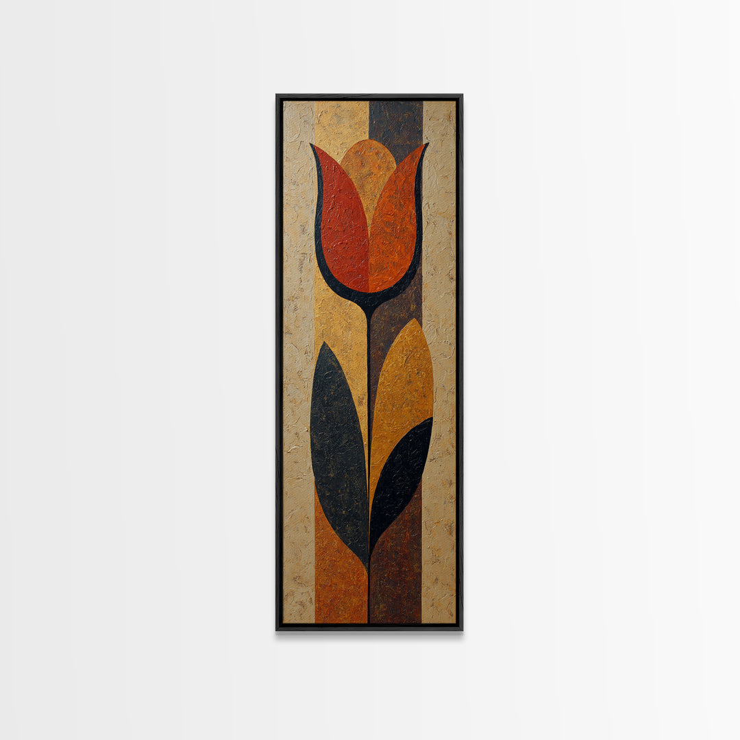Single Flower Stem Canvas Print, Minimalist Art, Living Room Decor, Minimal, Modern Decor, Fine Art Print, Statement Artwork, MIN-1x3-72