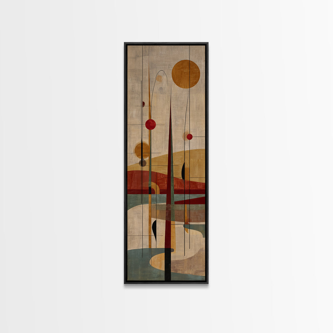 Simple Geometric Sun Framed Canvas Print, Minimalist Art, Neutral Decor, Living Room Decor, Fine Art, Minimal, Home Decor, MIN-1x3-75