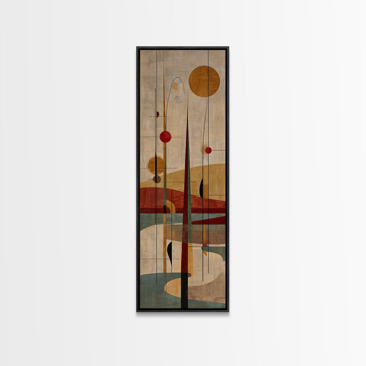 Simple Geometric Sun Framed Canvas Print, Minimalist Art, Neutral Decor, Living Room Decor, Fine Art, Minimal, Home Decor, MIN-1x3-75