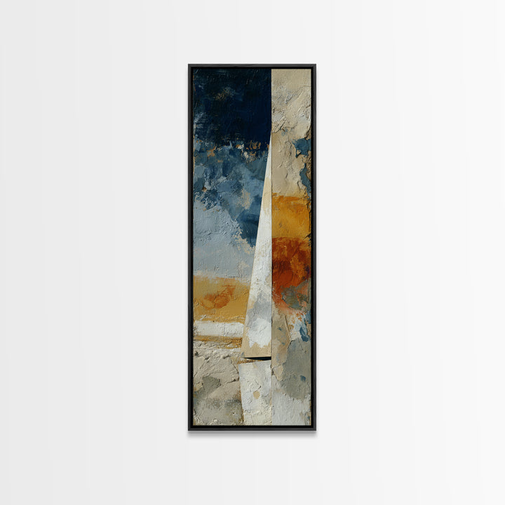 Tiny Sailboat under Open Sky Canvas Print, Minimalist Art, Textured Painting, Living Room Decor, Fine Art, Minimal, MIN-1x3-98