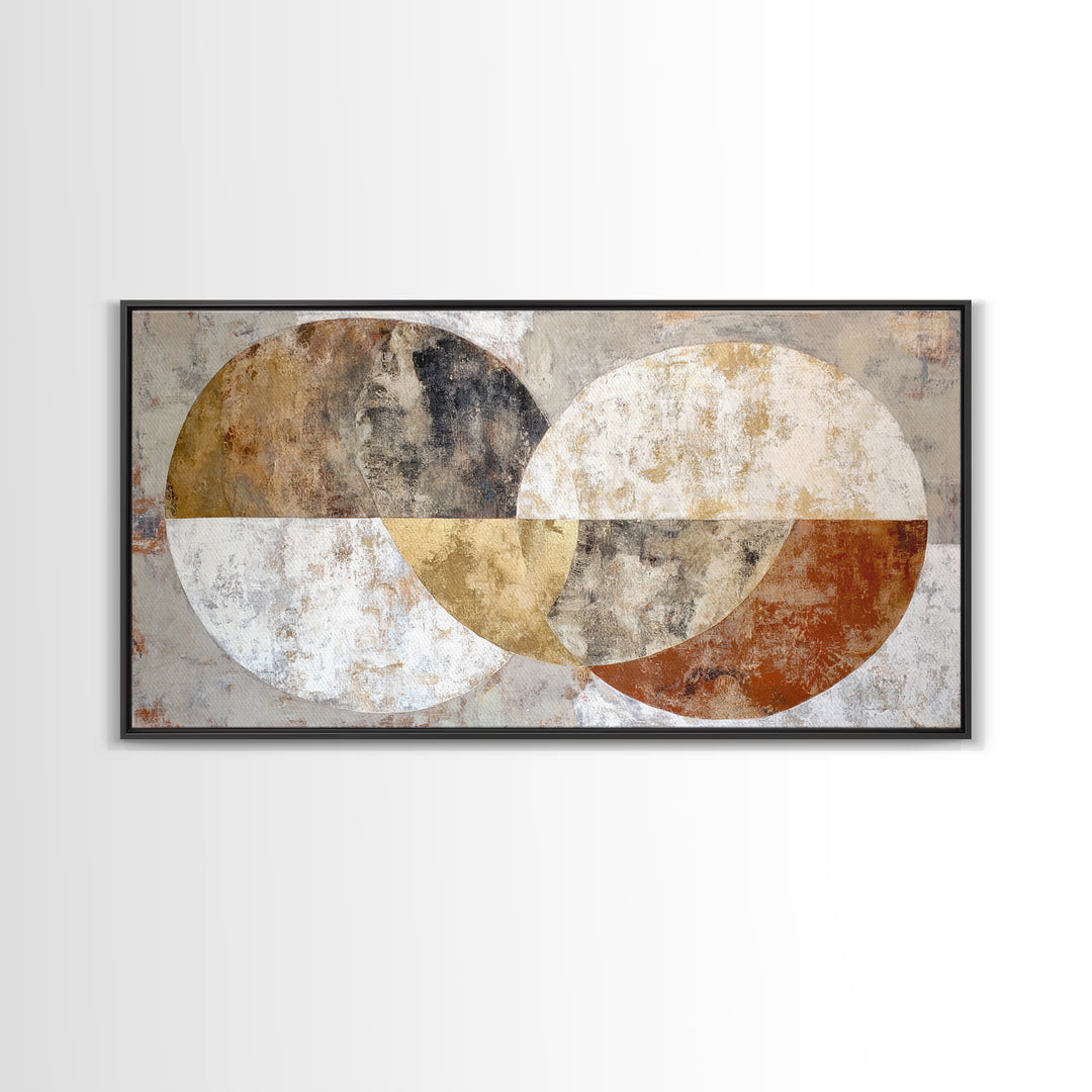 Two Overlapping Organic Shapes Framed Canvas Print, Minimalist Art, Home Decor, Living Room Decor, Abstract Art, Minimal, MIN-2x1-15