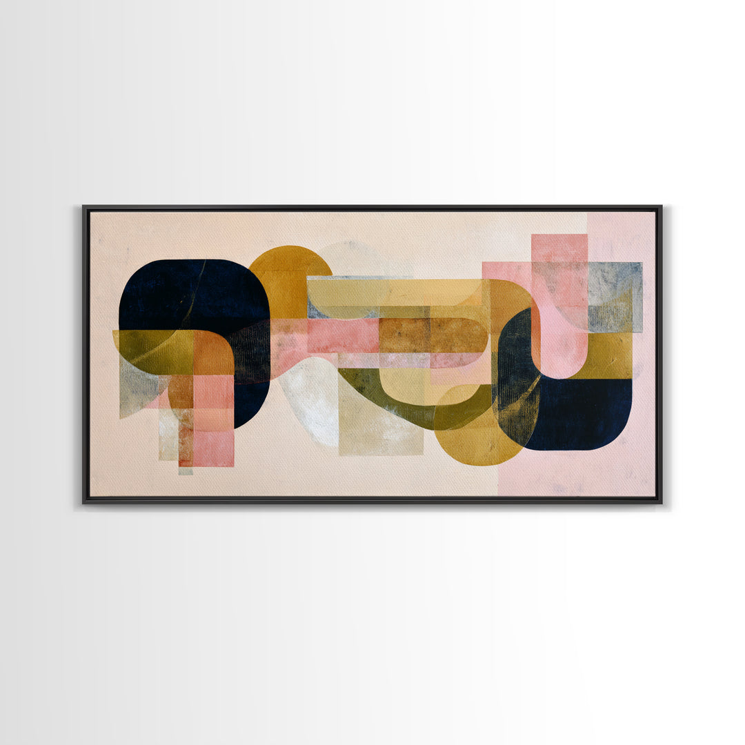 Minimal Abstract Wave Line Framed Canvas Print, Minimalist Art, Wall Decor, Living Room Decor, Abstract Art, Minimal, MIN-2x1-33