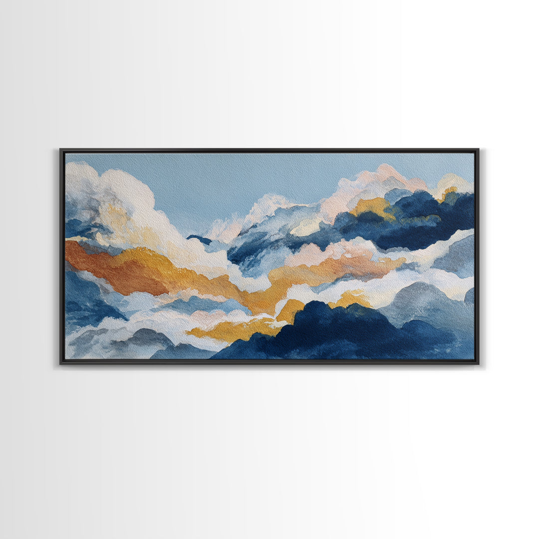 Small Cloud Study Canvas Print, Minimalist Art, Digital Prints, Living Room Decor, Minimal, Printable Art, Abstract Wall Art, MIN-2x1-41
