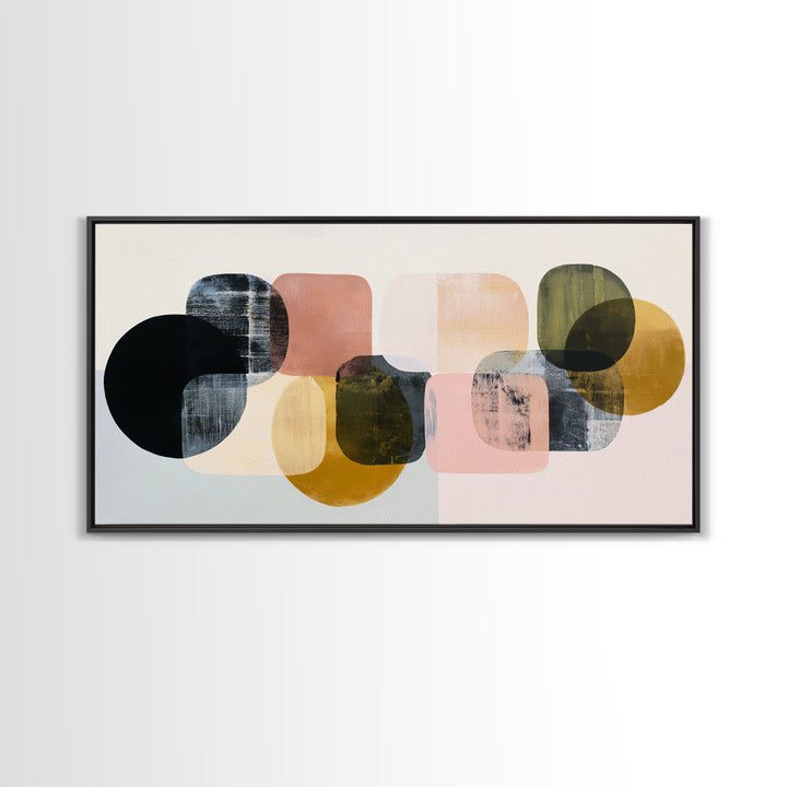 Single Brushstroke Circle Framed Canvas Print, Minimalist Art, Room Decor, Living Room Decor, Fine Art, Minimal, Art Print, MIN-2x1-42