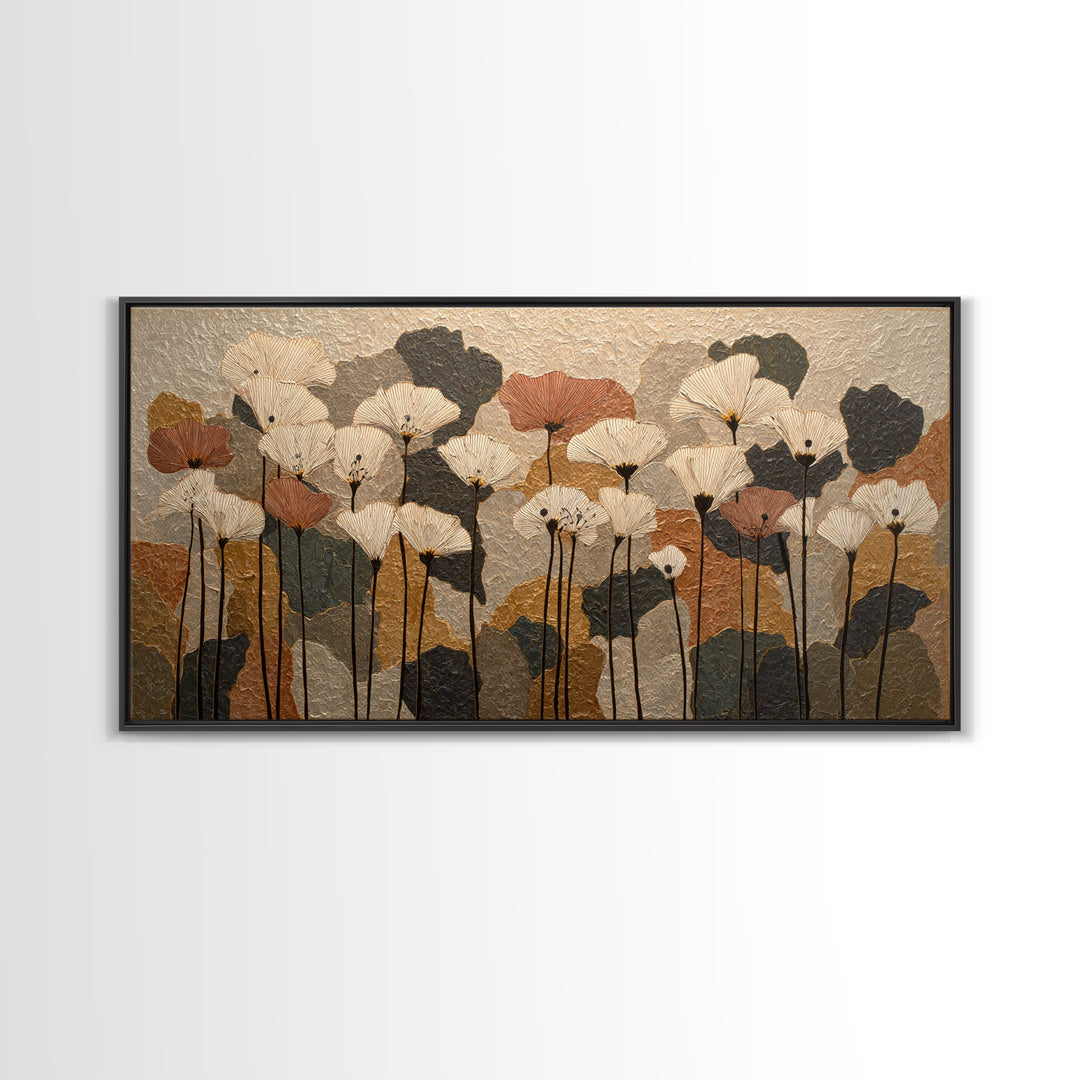 Single Flower Stem Framed Canvas Print, Minimalist Art, Digital Prints, Living Room Decor, Fine Art, Minimal, Printable Art, MIN-2x1-56