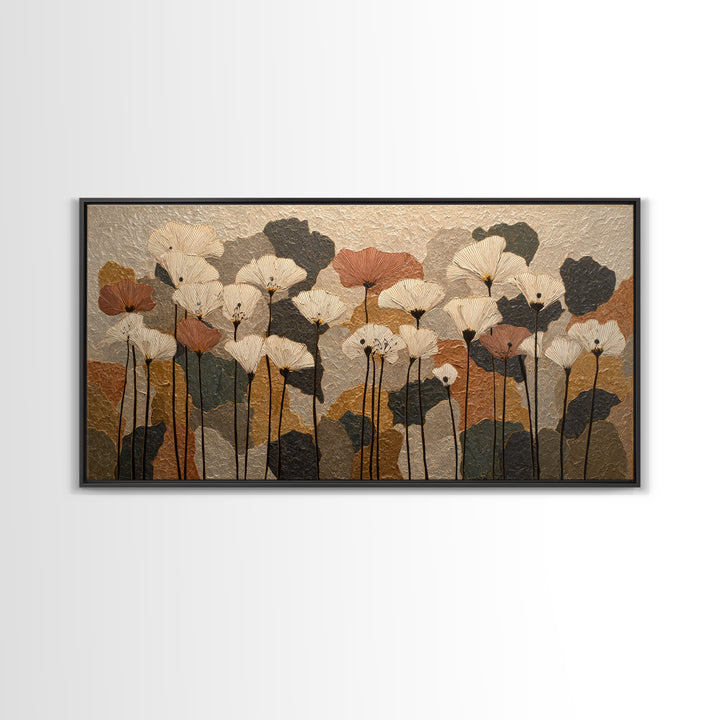 Single Flower Stem Framed Canvas Print, Minimalist Art, Digital Prints, Living Room Decor, Fine Art, Minimal, Printable Art, MIN-2x1-56