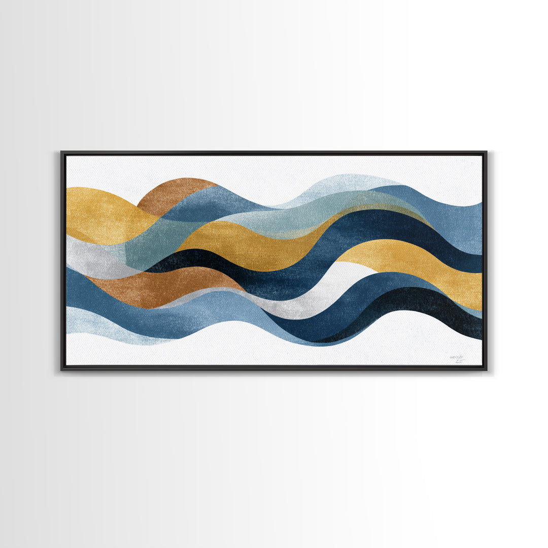 Minimal Abstract Wave Line Canvas Print, Minimalist Art, Printables, Living Room Decor, Abstract Art, Minimal, Boho Wall Art, MIN-2x1-57