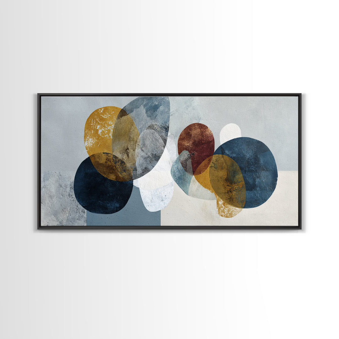 Two Overlapping Organic Shapes Canvas Print, Minimalist Art, Digital Print, Living Room Decor, Abstract Art, Minimal, MIN-2x1-63