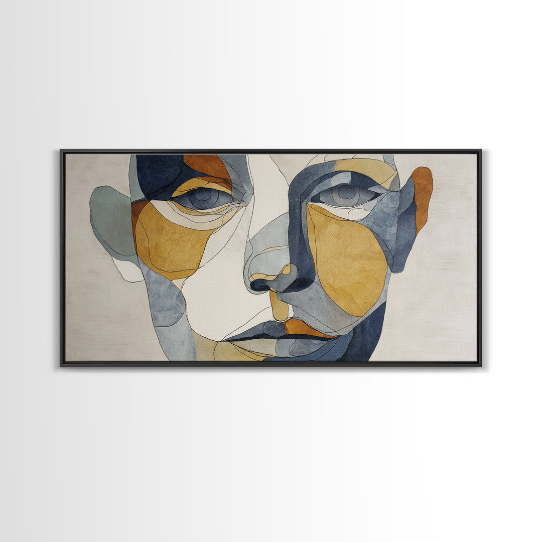 Single Continuous Line Female Face Canvas Print, Minimalist Art, Movie Poster, Living Room Decor, Minimal, Modern Wall Art, MIN-2x1-73