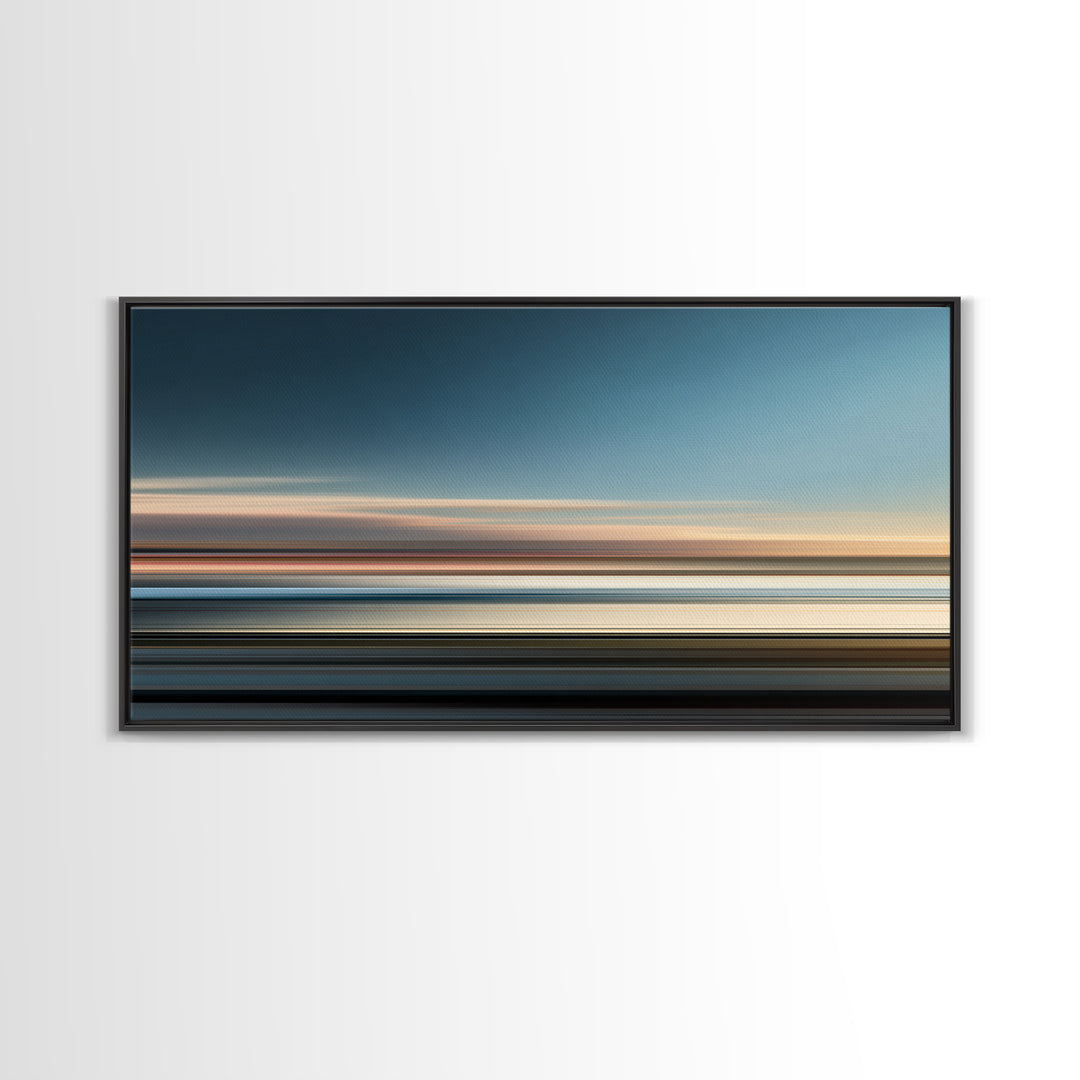 Simple Blue Horizon Canvas Print, Minimalist Art, Printable Wall Art, Living Room Decor, Fine Art, Minimal, Abstract Wall Art, MIN-2x1-74