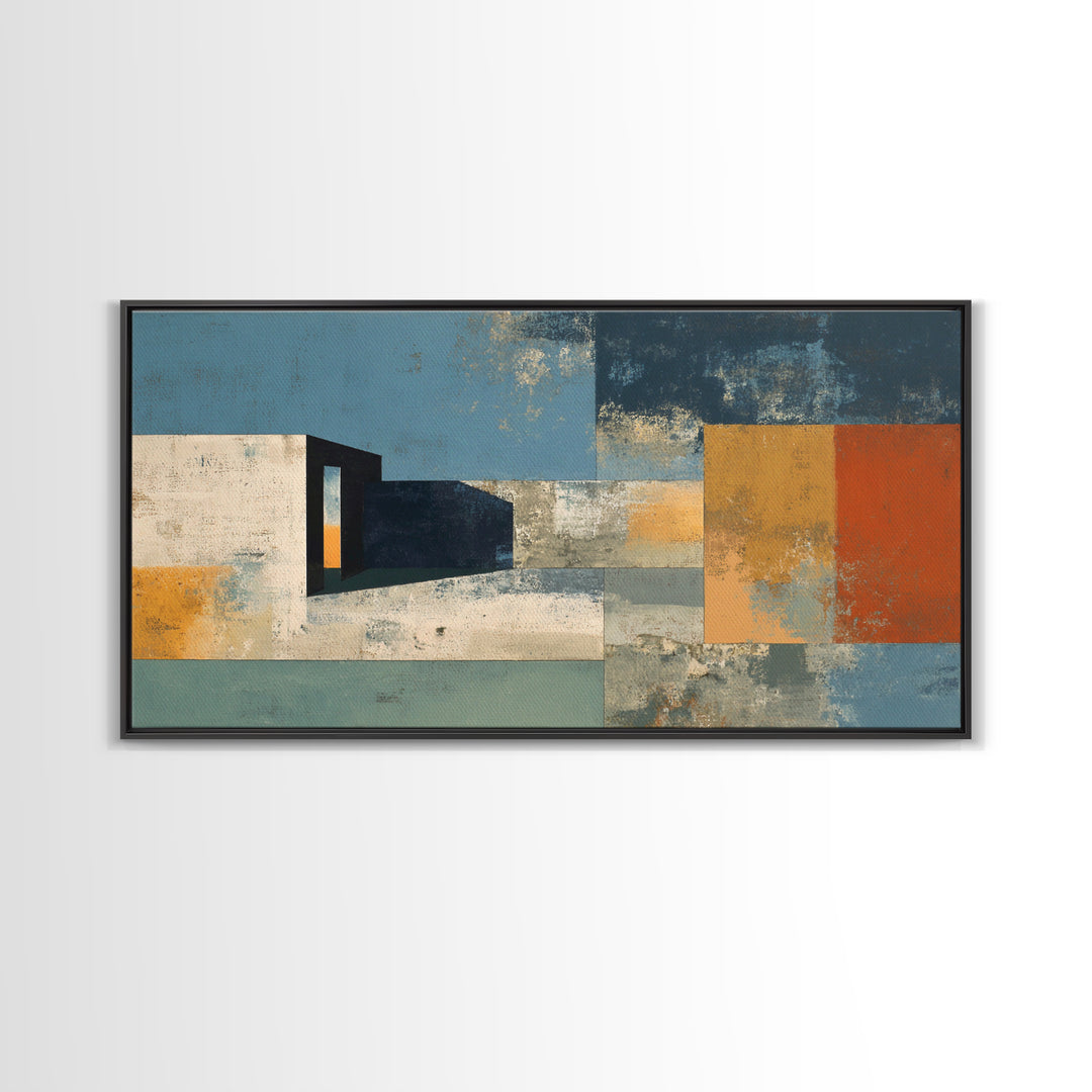 Monochrome Arch and Shadow Composition Canvas Print, Minimalist Art, Abstract Art, Living Room Decor, Fine Art, Minimal, MIN-2x1-76