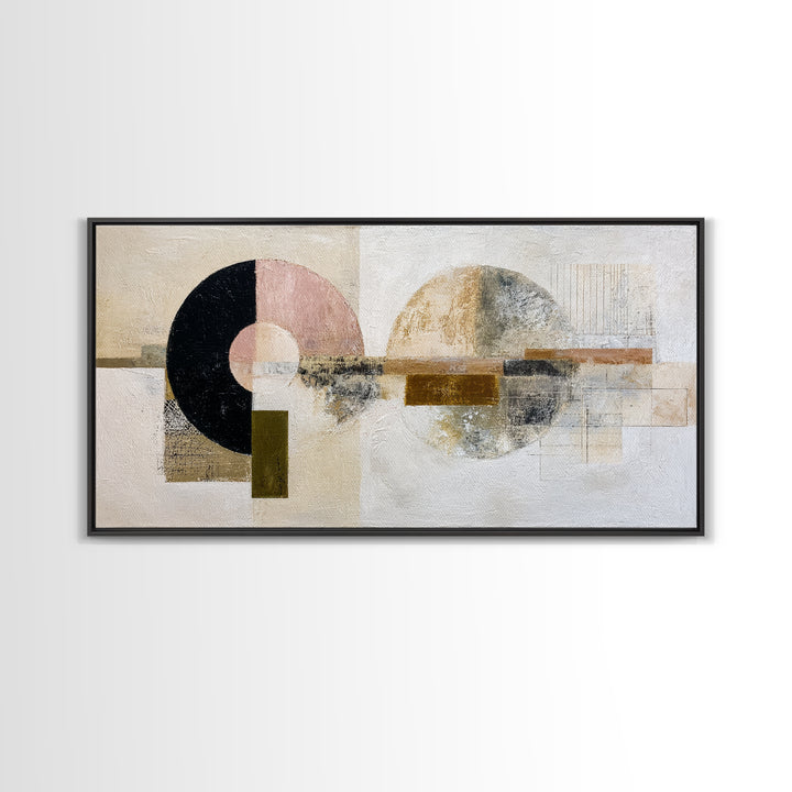 Minimal Moon over a Pale Ocean Canvas Print, Minimalist Art, Boho, Living Room Decor, Fine Art, Minimal, Abstract Painting, MIN-2x1-77