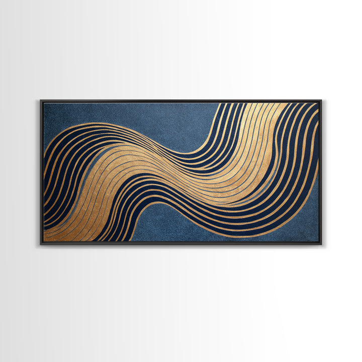 Minimal Abstract Wave Line Framed Canvas Print, Minimalist Art, Wall Decor, Living Room Decor, Abstract Art, Minimal, MIN-2x1-9