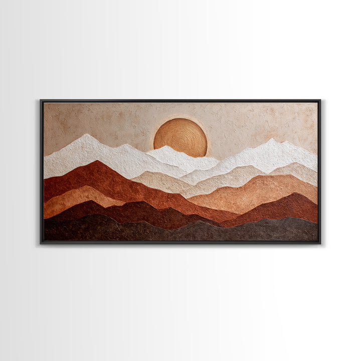 Thin Line Mountain Canvas Print, Minimalist Art, Art Print, Living Room Decor, Oil Painting, Minimal, Abstract Wall Art, MIN-2x1-94