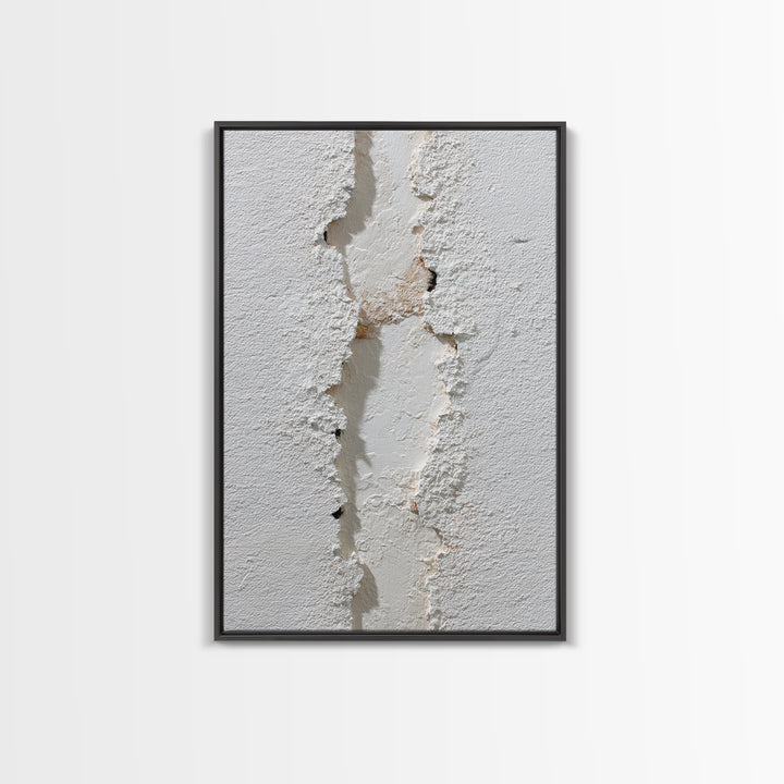 White on White Plaster Texture Study Framed Canvas Print, Minimalist Art, Modern Decor, Living Room Decor, Fine Art, Minimal, MIN-2x3-24