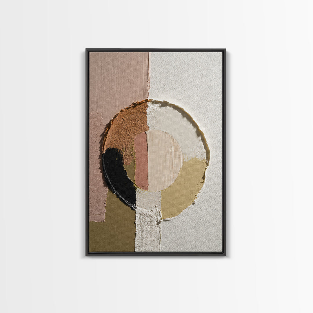 Single Brushstroke Circle Framed Canvas Print, Minimalist Art, Minimalist Decor, Living Room Decor, Fine Art, Minimal, MIN-2x3-30