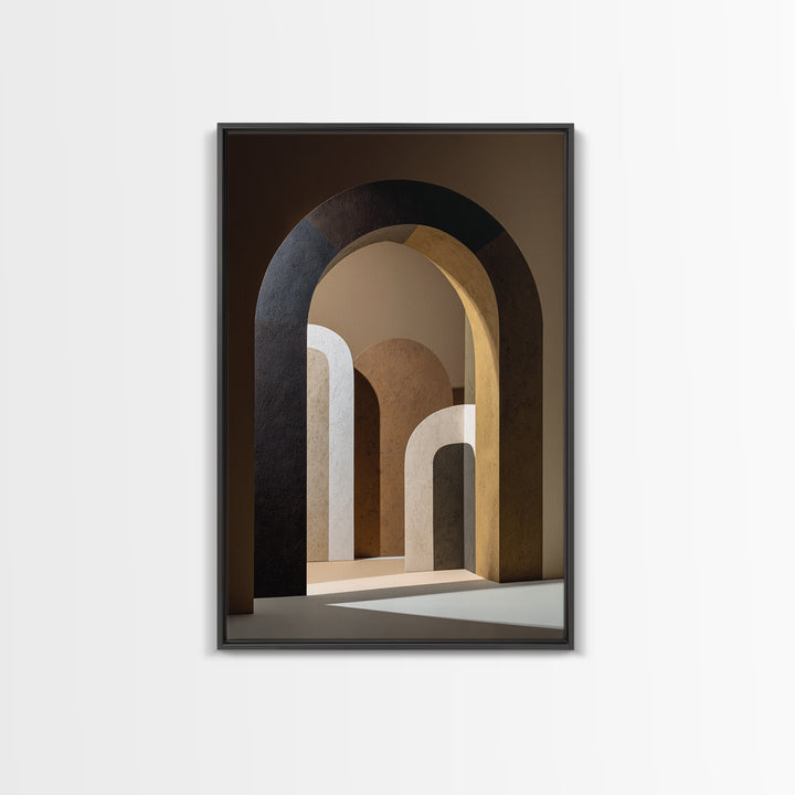 Monochrome Arch and Shadow Composition Canvas Print, Minimalist Art, Contemporary Art, Living Room Decor, Fine Art, Minimal, MIN-2x3-40
