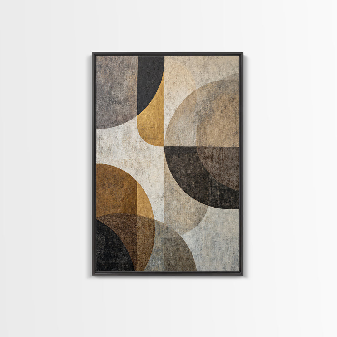 Single Gold Line Curve on Charcoal Canvas Print, Minimalist Art, Movie Poster, Living Room Decor, Abstract Art, Minimal, MIN-2x3-49