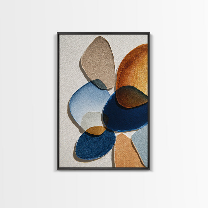 Two Overlapping Organic Shapes Framed Canvas Print, Minimalist Art, Art Prints, Living Room Decor, Fine Art, Minimal, MIN-2x3-51