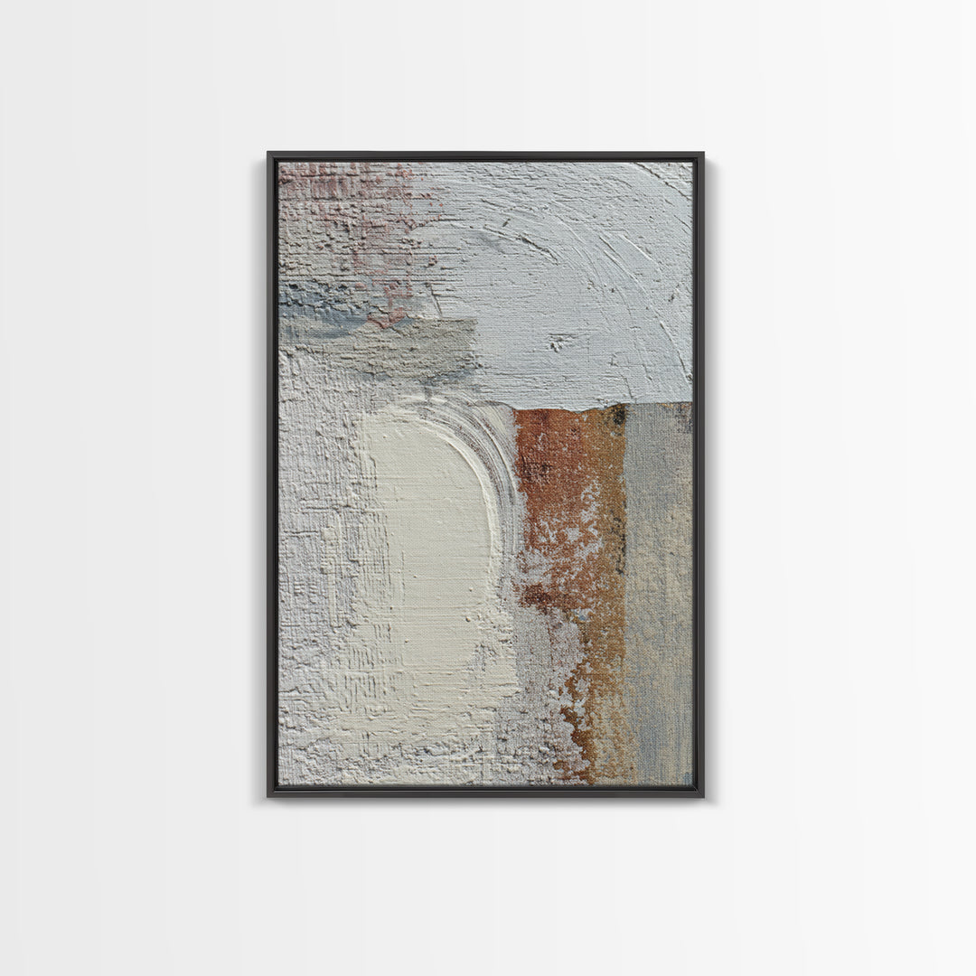 Small Cloud Study Framed Canvas Print, Minimalist Art, Boho, Living Room Decor, Oil Painting, Minimal, Abstract Painting, MIN-2x3-53