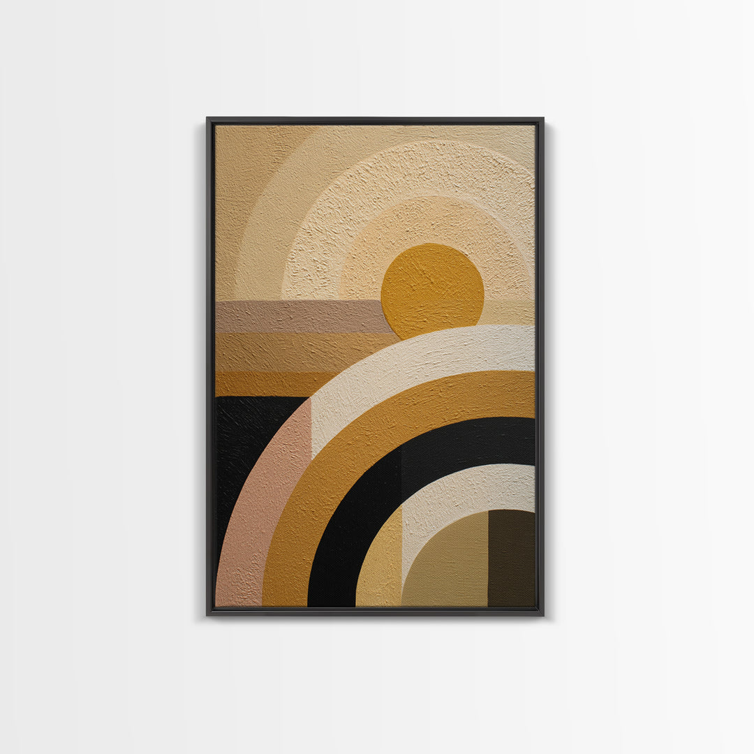 Simple Geometric Sun Canvas Print, Minimalist Art, Black Art, Living Room Decor, Fine Art, Minimal, Minimalist Wall Art, MIN-2x3-71