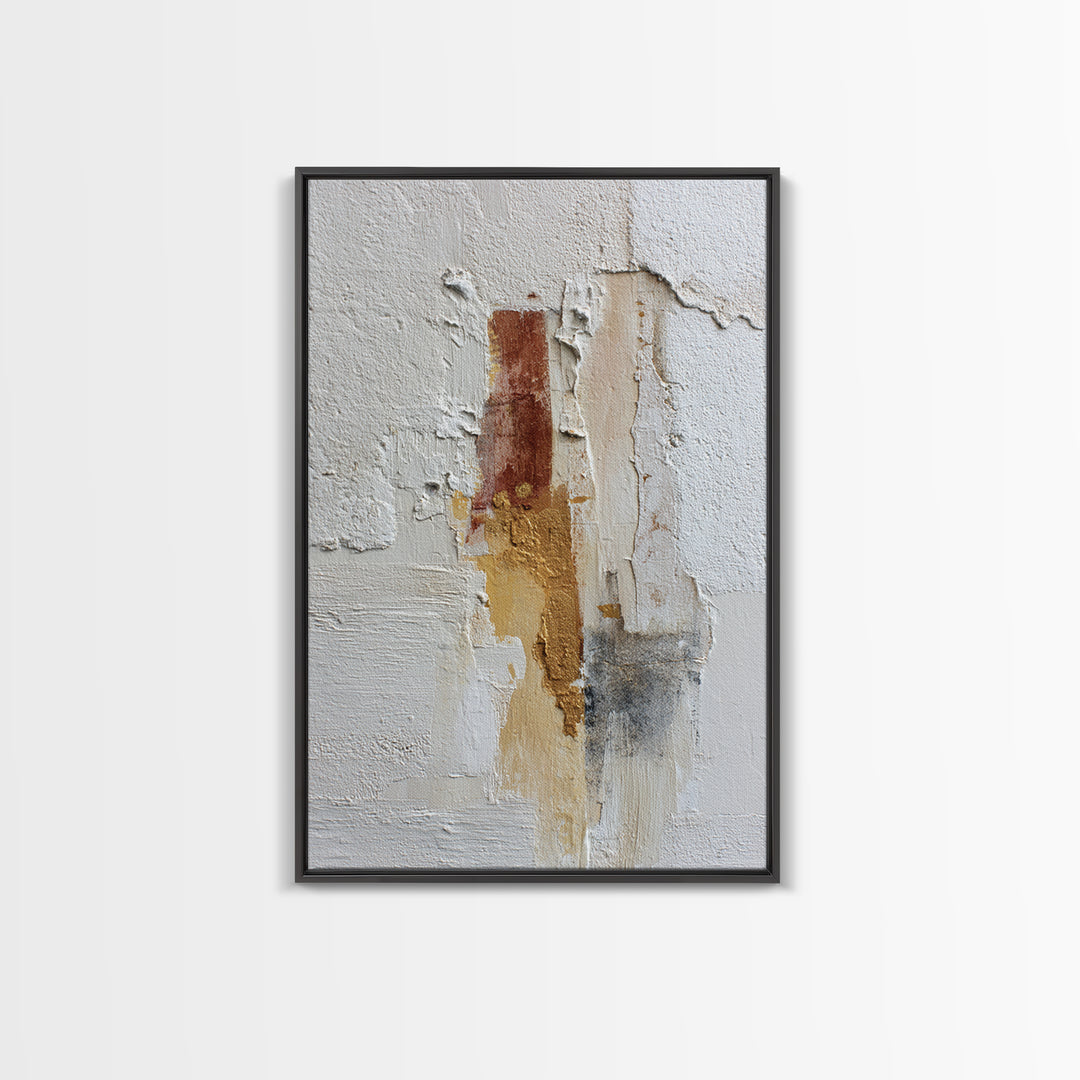 White on White Plaster Texture Study Canvas Print, Minimalist Art, Art Prints, Living Room Decor, Oil Painting, Minimal, MIN-2x3-72