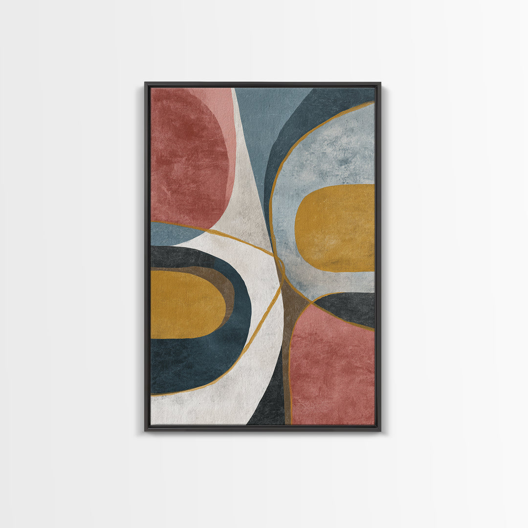 Single Gold Line Curve on Charcoal Framed Canvas Print, Minimalist Art, Printable Art, Living Room Decor, Abstract Art, Minimal, MIN-2x3-73