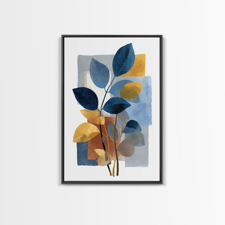 Minimal Branch Silhouette Framed Canvas Print, Minimalist Art, Modern Wall Art, Living Room Decor, Fine Art, Minimal, MIN-2x3-83