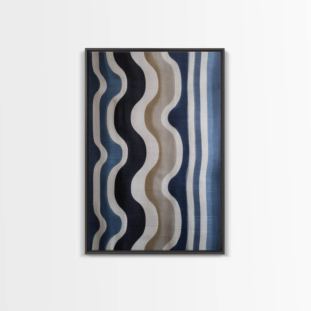 Minimal Abstract Wave Line Framed Canvas Print, Minimalist Art, Digital Print, Living Room Decor, Abstract Art, Minimal, MIN-2x3-93