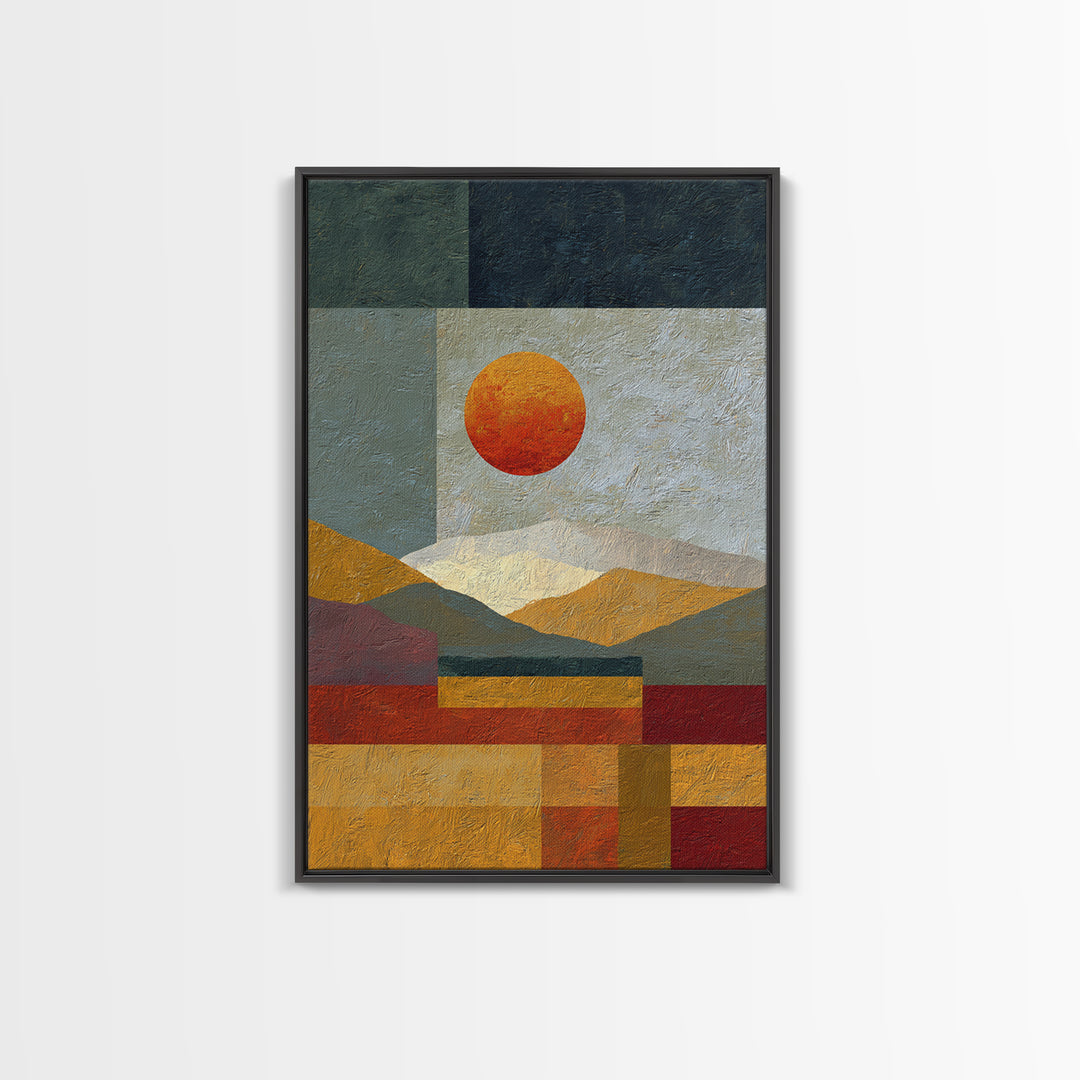 Simple Geometric Sun Canvas Print, Minimalist Art, Modern Art, Living Room Decor, Abstract Art, Minimal, Minimalist Decor, MIN-2x3-95