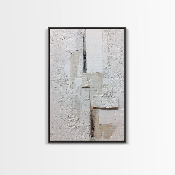 White on White Plaster Texture Study Canvas Print, Minimalist Art, Digital Print, Living Room Decor, Fine Art, Minimal, MIN-2x3-96